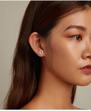 Pearlescent Sun Stud Earrings | CZ
