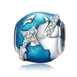 Pandora Compatible 925 sterling silver World Traveling CZ Blue Enamel Charm From CharmSA Image 1