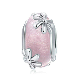 Pandora Compatible 925 sterling silver Spring Flowers Pink Murano Glass Charm From CharmSA Image 1