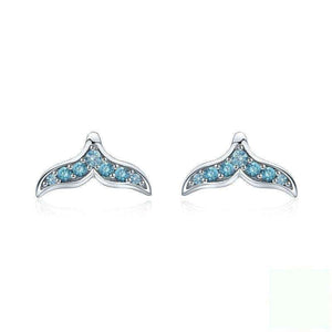 Blue CZ Mermaid Fishtail Earrings From CharmSA Image 1