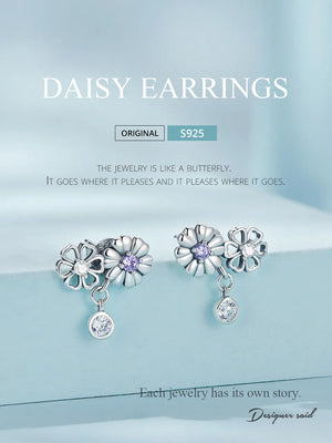 Daisies Drop Earrings | CZ