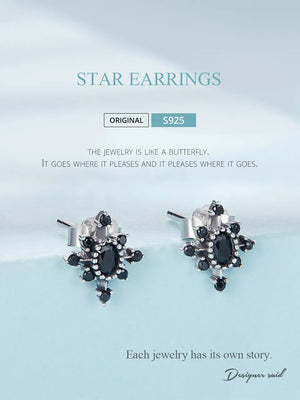 Black Star Earrings | CZ