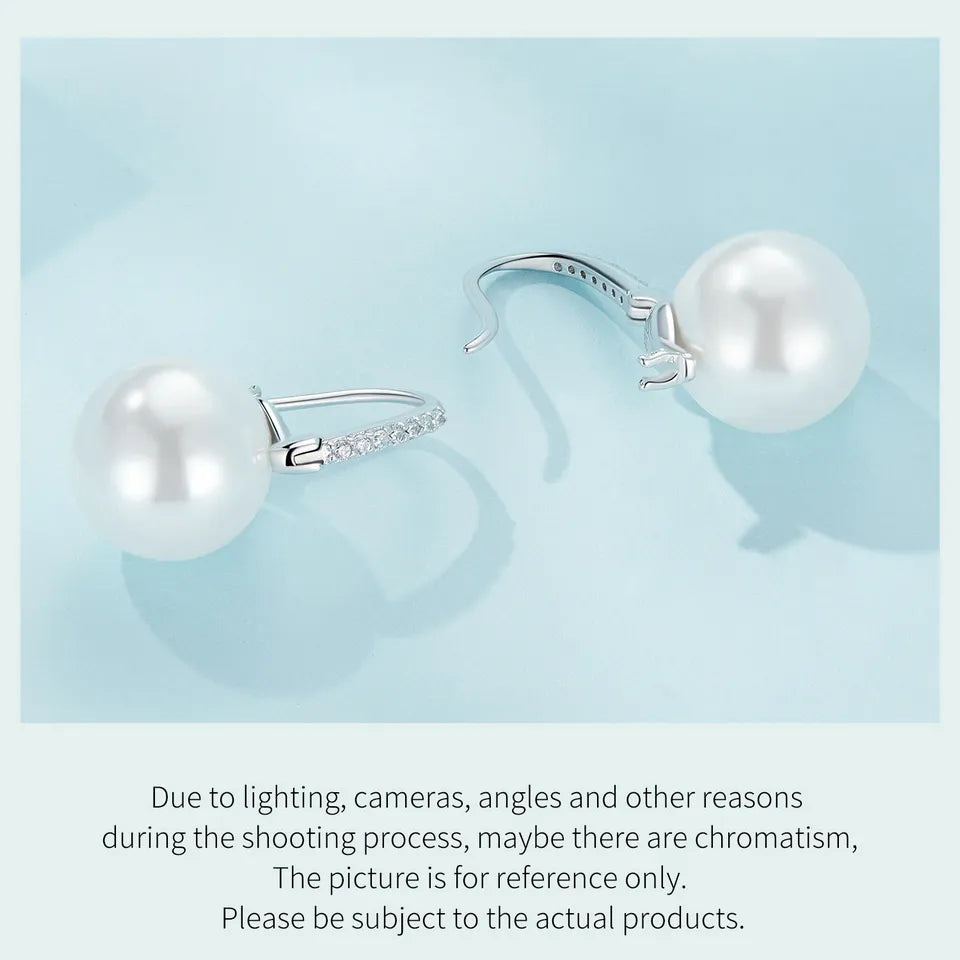 Pearl Drop Earrings | CZ