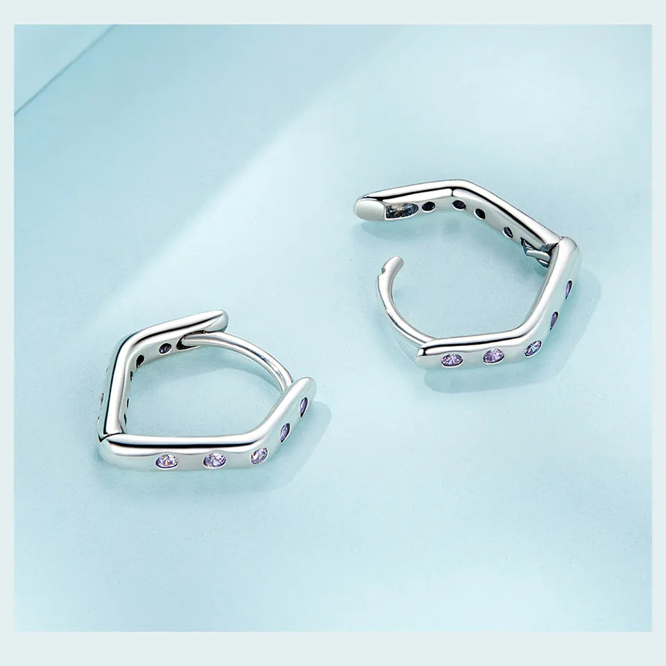 Shaped Hoop Earrings | CZ