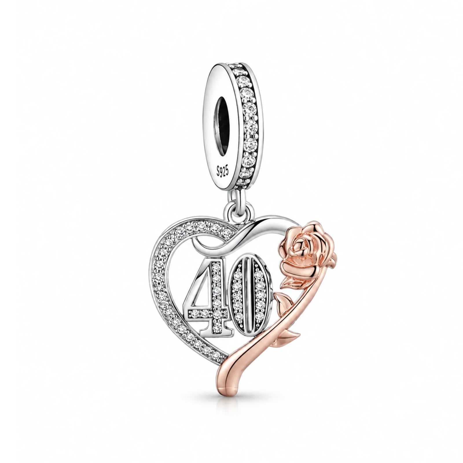 Rose Birthday Number Dangle Charms | RGP CZ