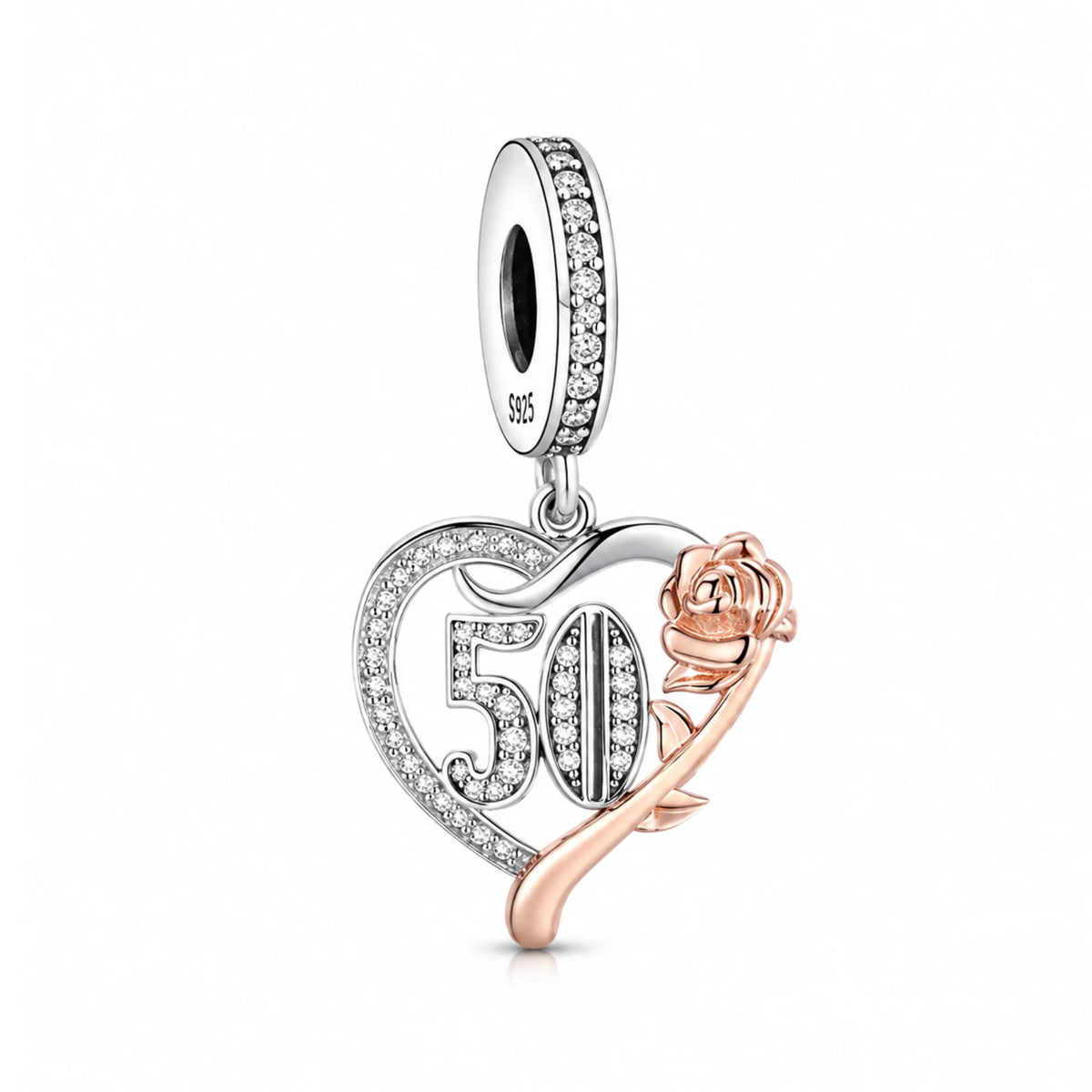Rose Birthday Number Dangle Charms | RGP CZ