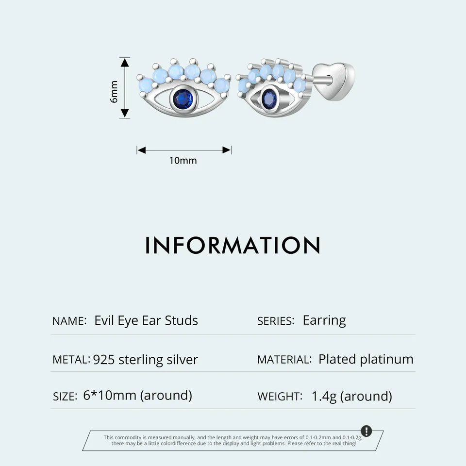 Evil Eye Stud Earrings | CZ