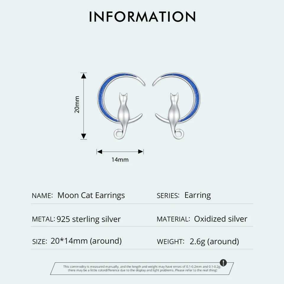 Kitty & Crecent Moon Earrings