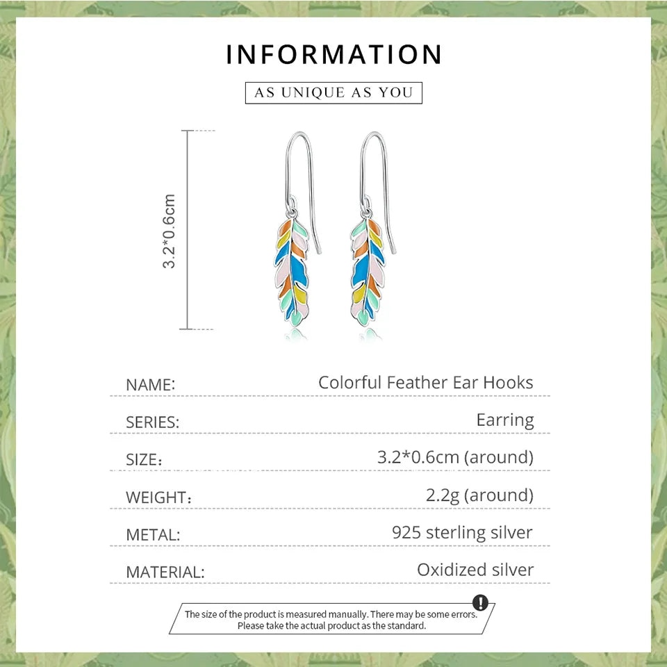 Rainbow Feather Earrings | EN