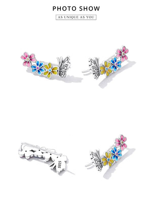 Floral Butterfly Earrings | CZ EN
