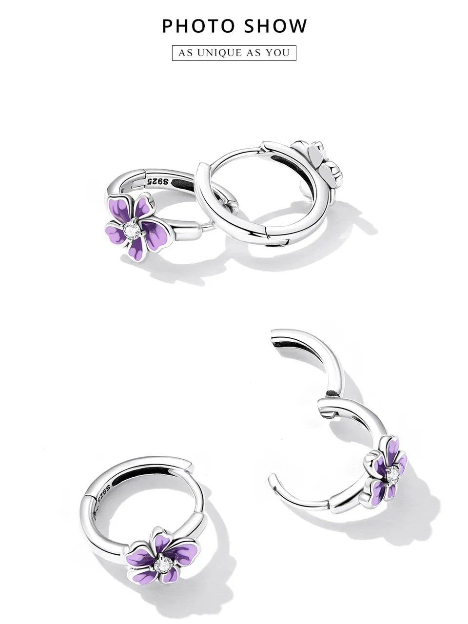 Flower Hoop Earrings | CZ EN