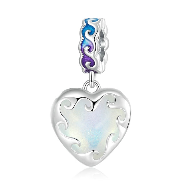 Opal Heart Dangle Charm | CZ EN