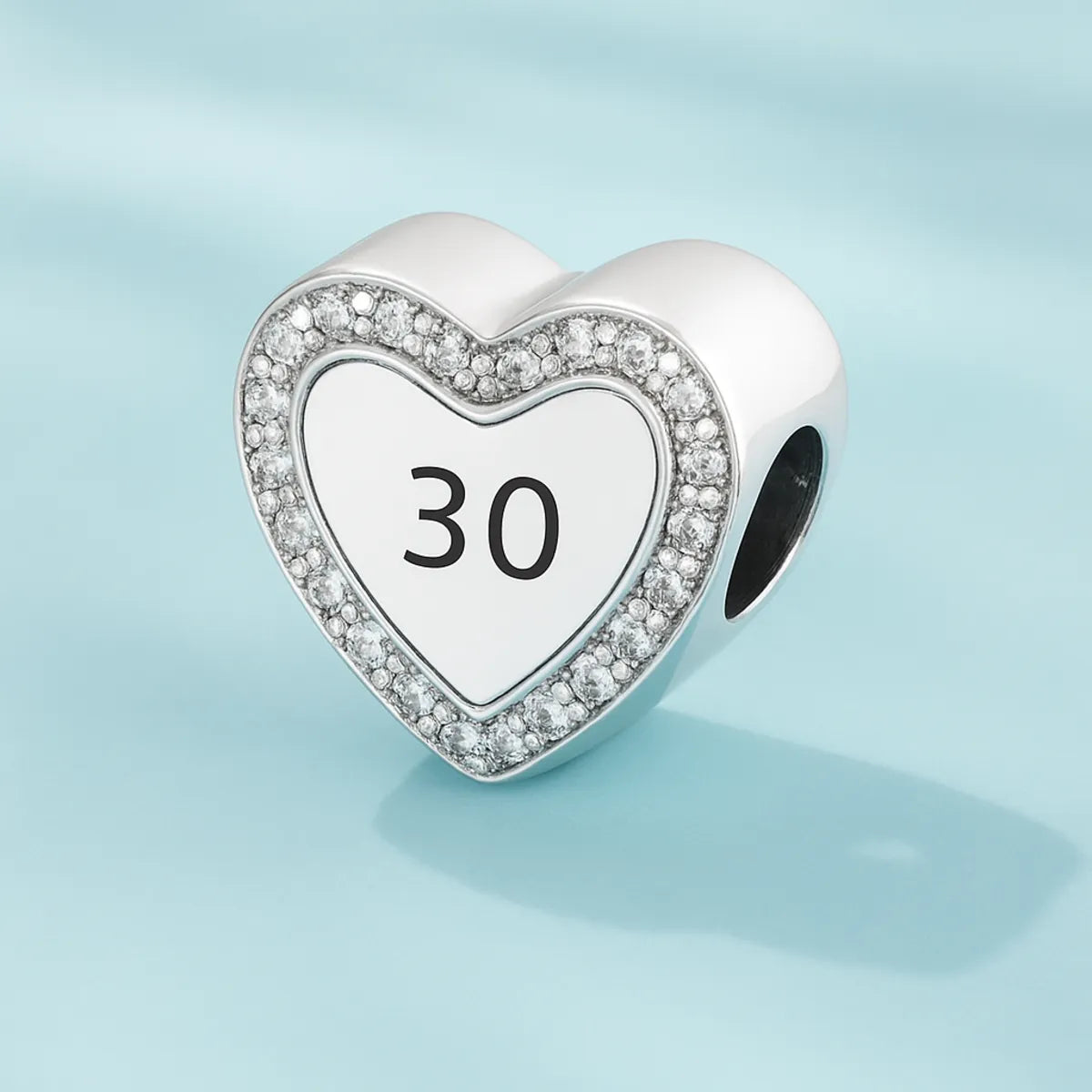 Birthday Heart Number Charm | CZ