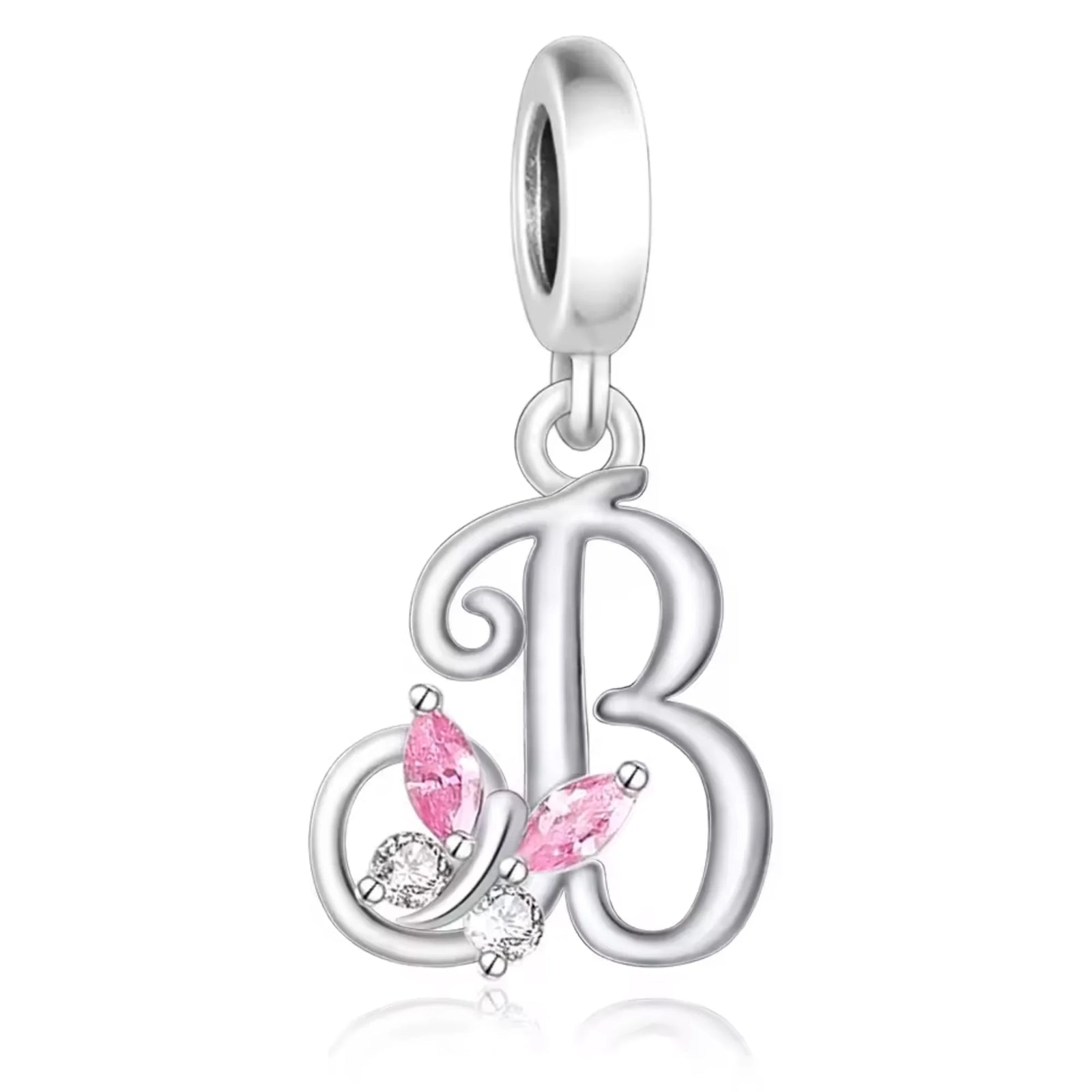 Pink Butterfly Alphabet A - Z Charms | CZ