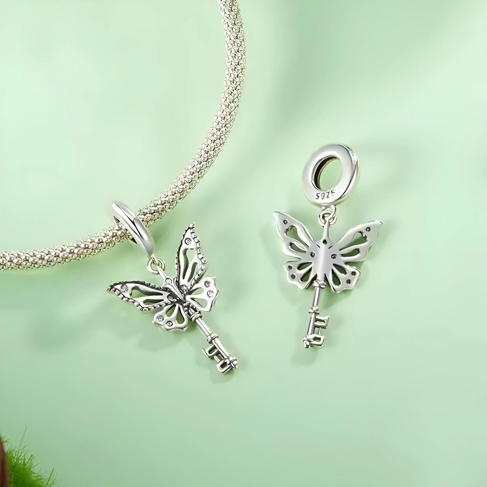 Butterfly 21st Key Dangle Charm | CZ