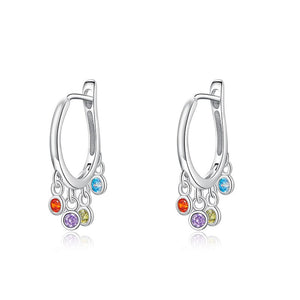Colorful Dangle Earrings | CZ