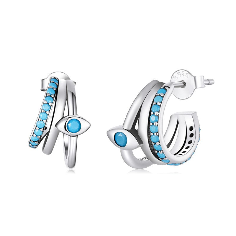 3 Hoop Evil Eye Earrings | CZ