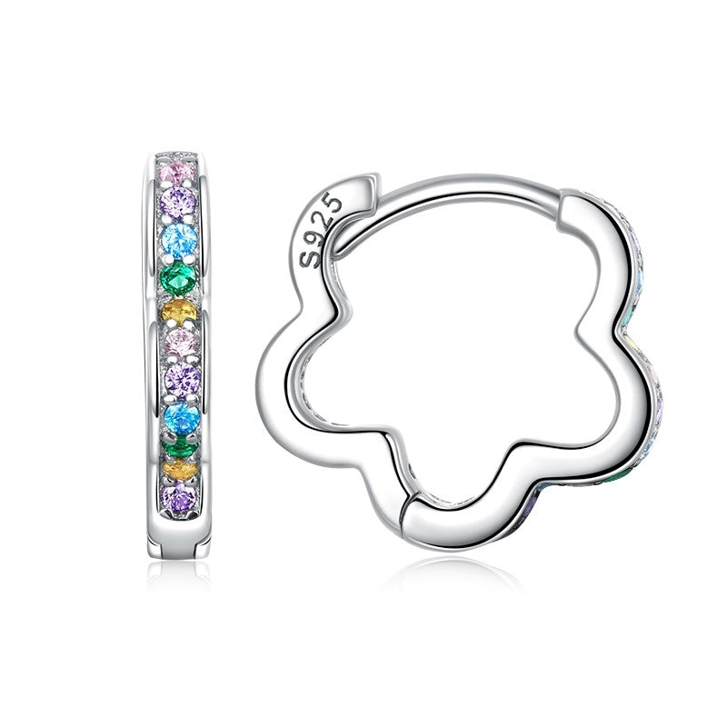 Multicolor Hoop Earrings | CZ