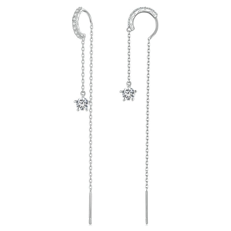 Delicate Star Drop Earrings | CZ