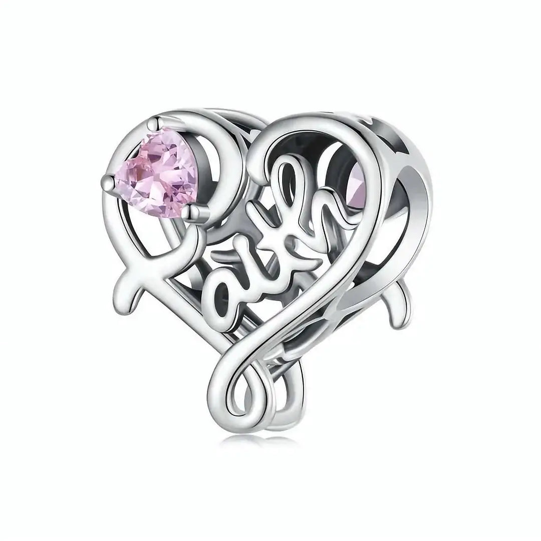 Faith Heart Charm | CZ