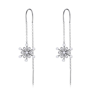 Falling Snowflake Earrings | CZ