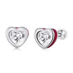 Heart Stud Earrings | CZ
