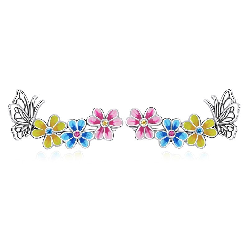 Floral Butterfly Earrings | CZ EN