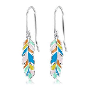Rainbow Feather Earrings | EN