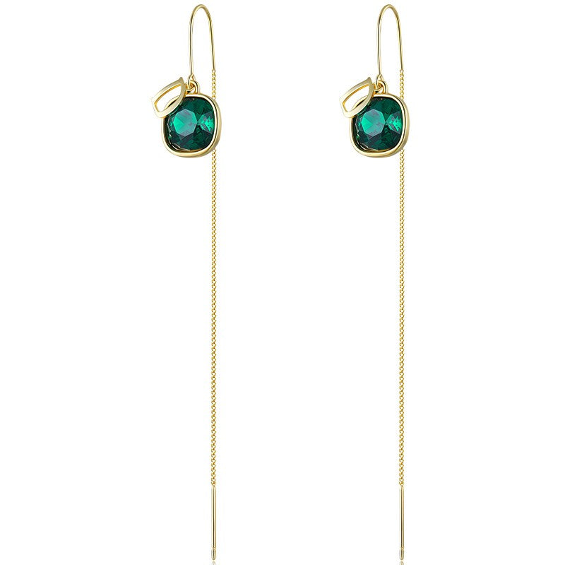 Emerald Dangle Earings | GP CZ