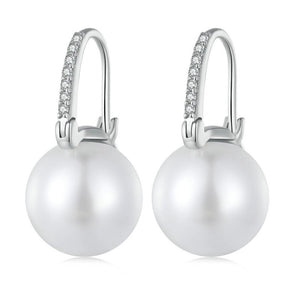 Pearl Drop Earrings | CZ