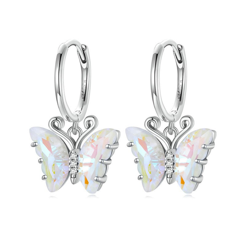 Opaque Butterfly Sterling Clips