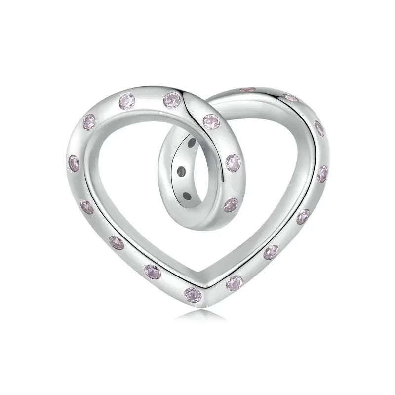 Knotted Heart Charm | CZ