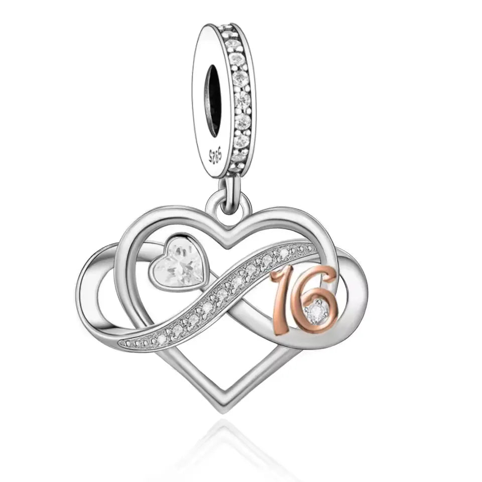 Infinite Love Birthday Number Dangle Charm | RGP CZ