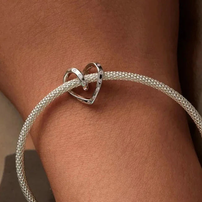 Knotted Heart Charm | CZ