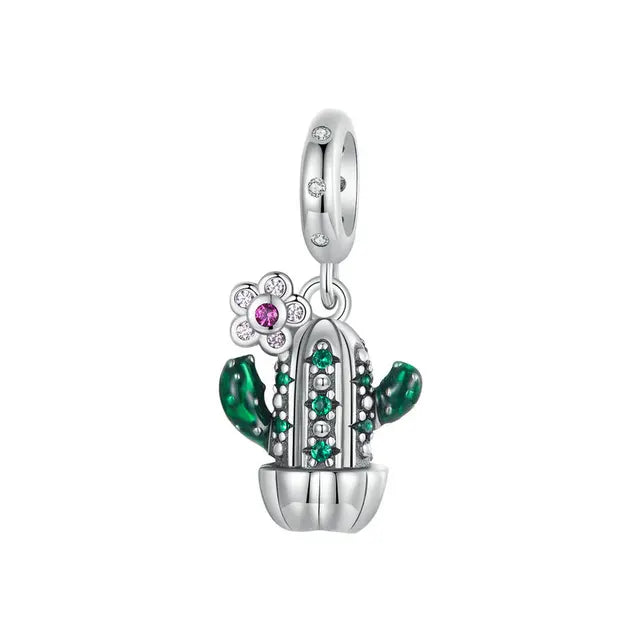 Pandora Compatible Cactus Dangle Charm