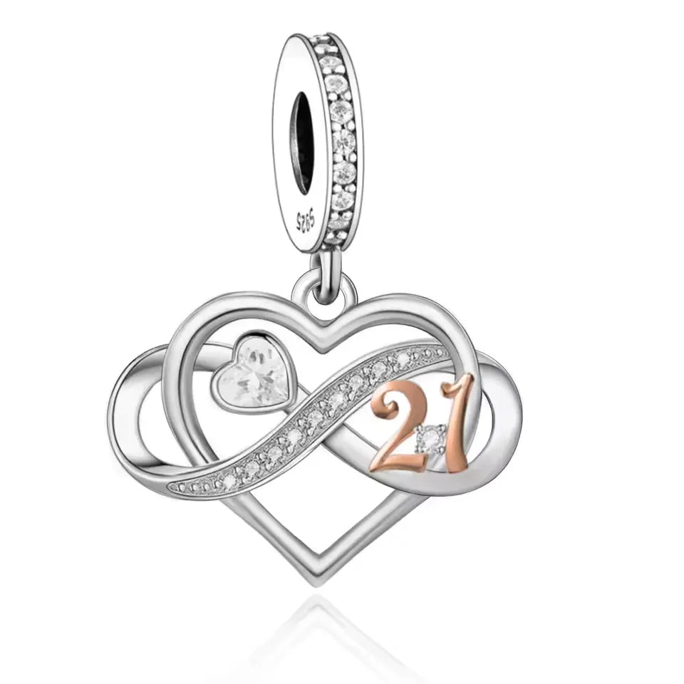 Infinite Love Birthday Number Dangle Charm | RGP CZ