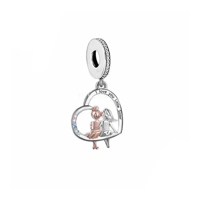 &quot;Love You Little Sister&quot; Dangle Charm | RGP CZ