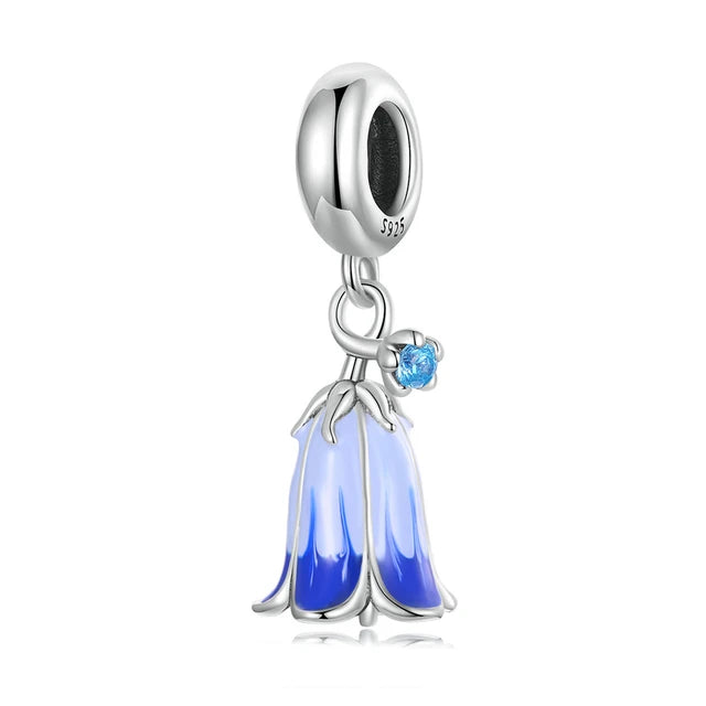 Blue Bell Flower Dangle Charm | CZ EN