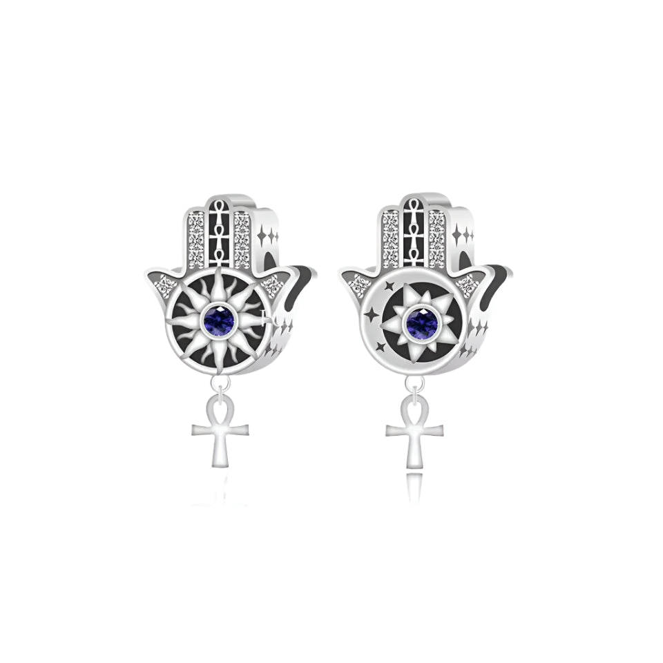 Hamsa Hand Dangle Charm | CZ