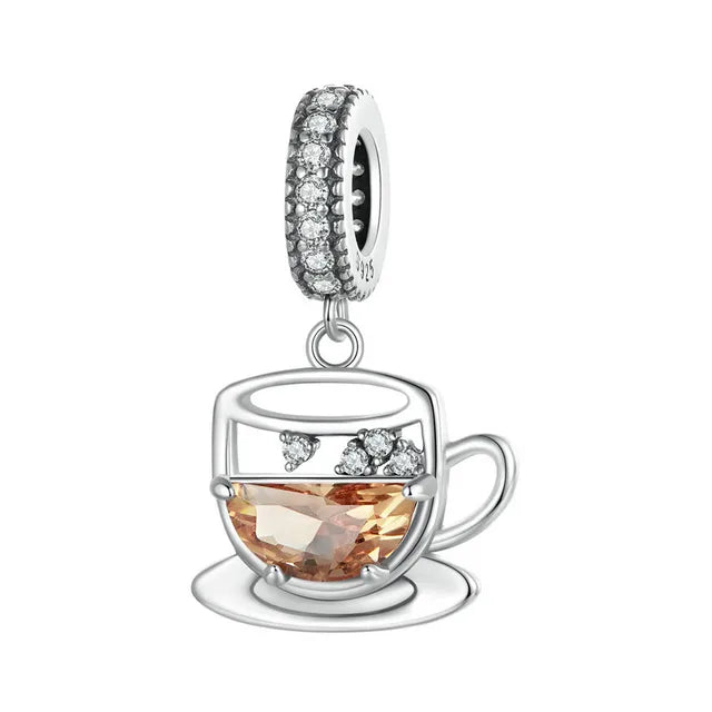 Coffee Time Dangle Charm | CZ