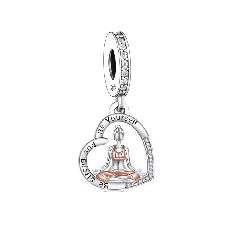 &quot;Be Strong and Be Yourself&quot; Heart Dangle Charm | RGP CZ