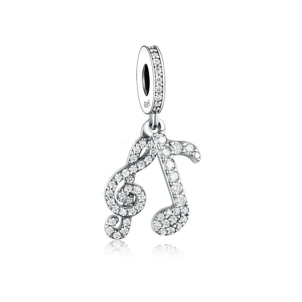 Musical Notes Dangle Charm | CZ