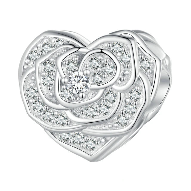 Rose Heart Charm | CZ