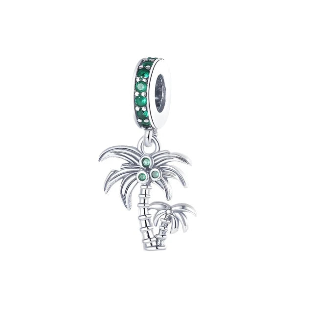Palm Tree Dangle Charm | CZ