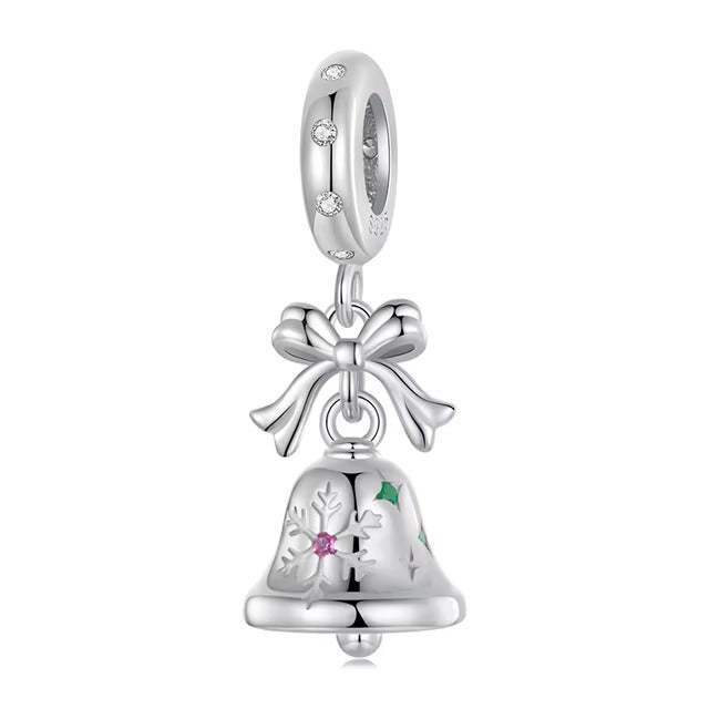 Celebrate the magic of the holiday season with our enchanting Christmas Bell Dangle Charm. This delightful charm features a beautifully detailed bell adorned with sparkling cubic zirconia that catches the light beautifully, adding a festive touch to any bracelet or necklace.