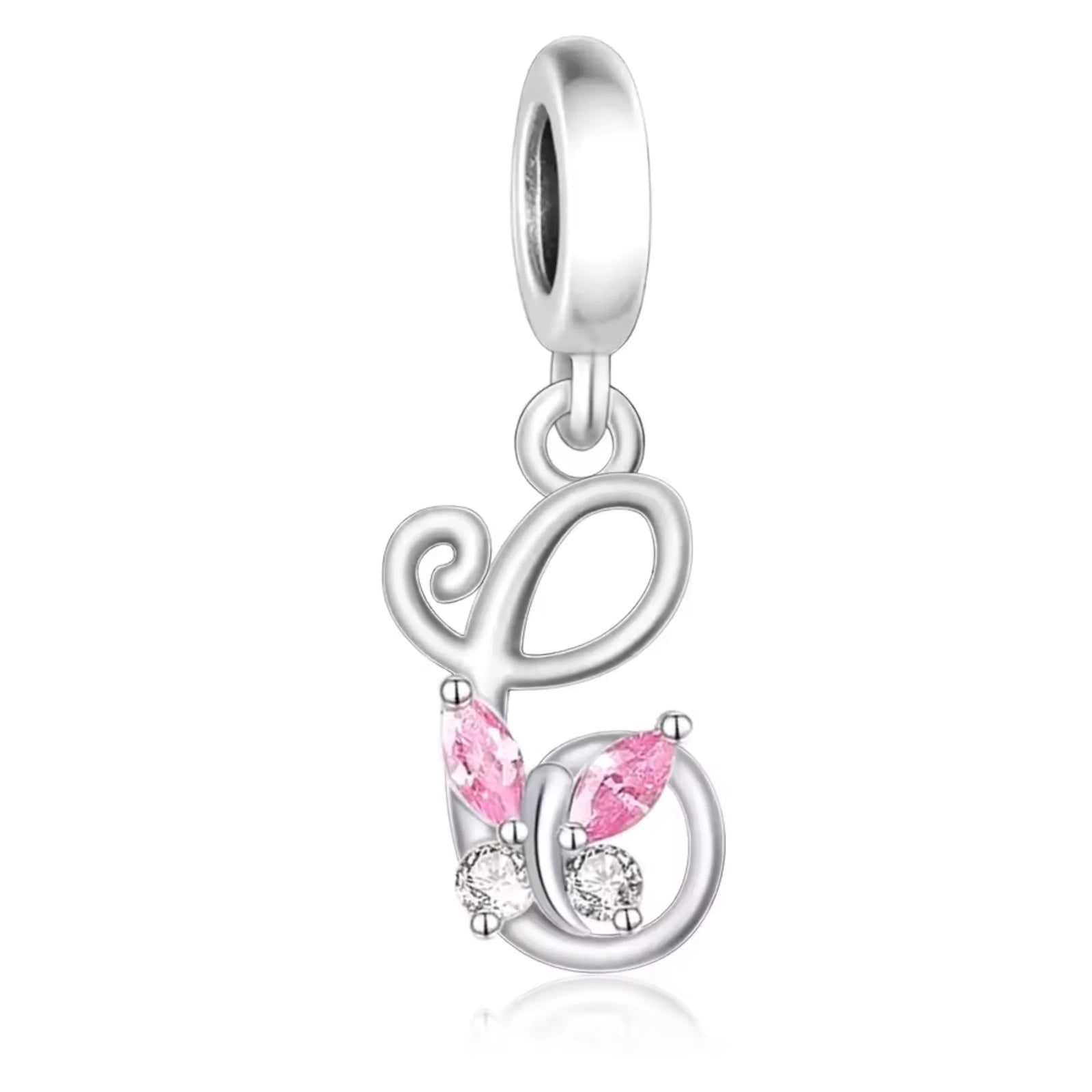 Pink Butterfly Alphabet A - Z Charms | CZ