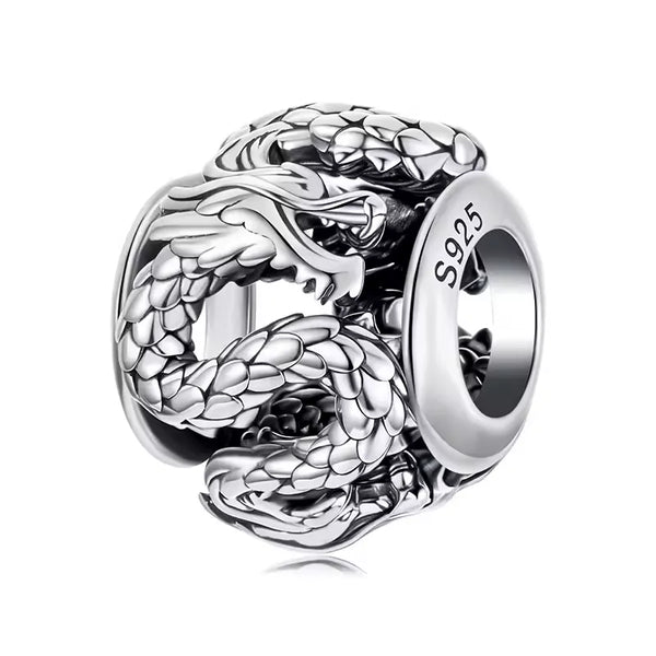 CharmSA Coiled Dragon Charm | Fits Pandora Bracelets | Sterling Silver CharmSA Coiled Dragon Charm | Fits Pandora Bracelets | Sterling Silver