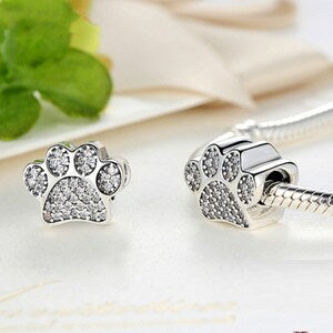 Dazzling Paw Print Charm | CZ