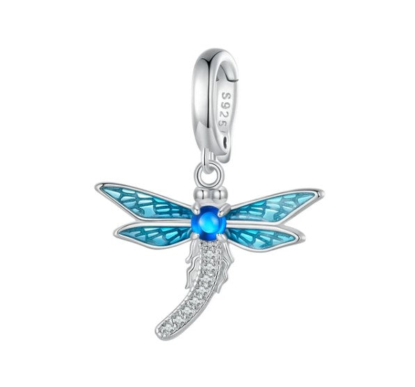Beautiful Dragonfly Dangle Charm | CZ EN