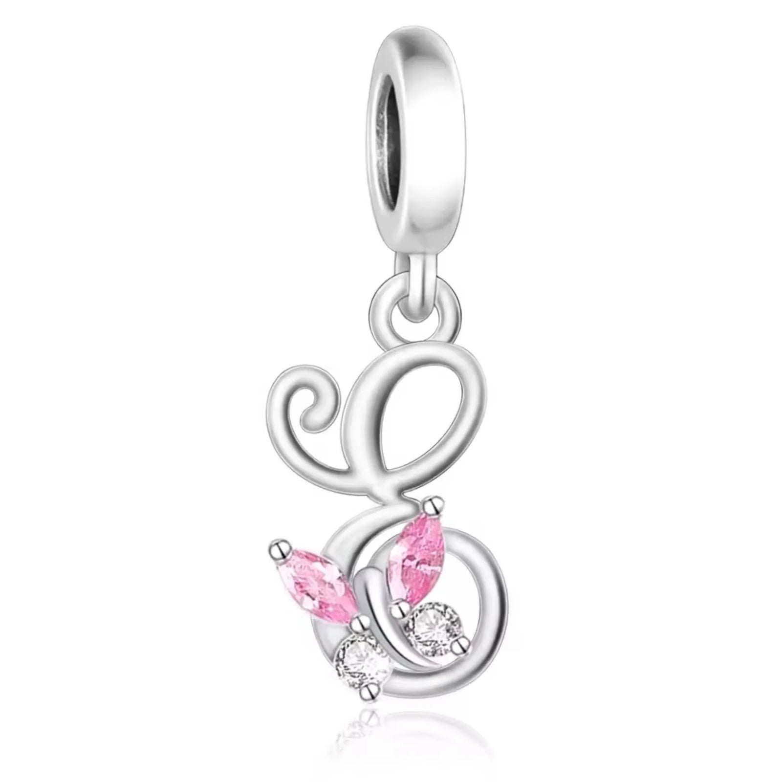 Pink Butterfly Alphabet A - Z Charms | CZ